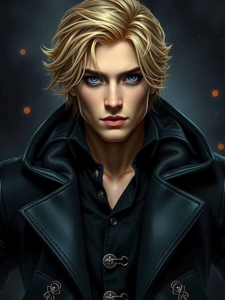 Handsome Man in Fantasy Landscape, Digital Art