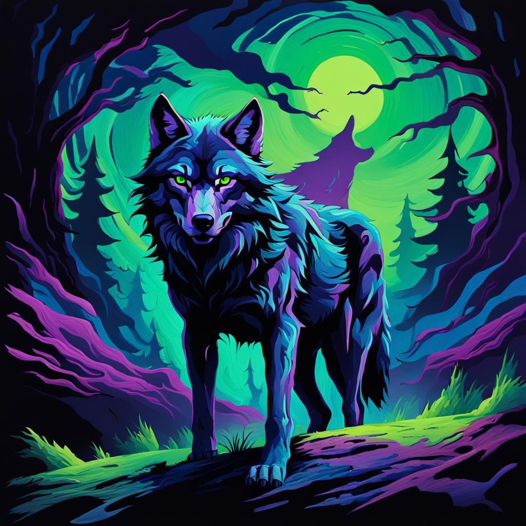 wolf's distorted face