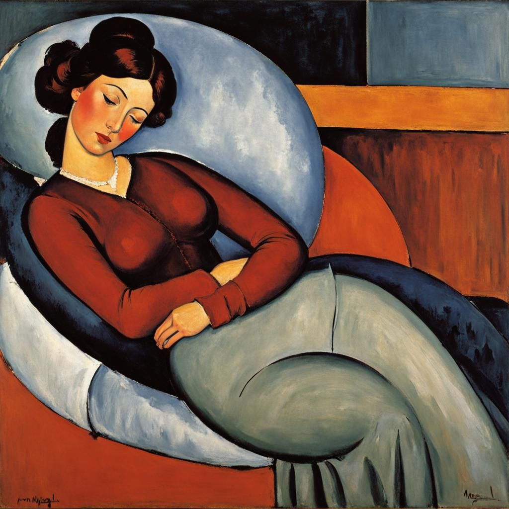 Reclining Figure in Classical Modern Art Style
