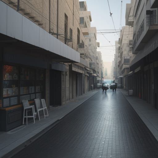 Bnei Brak Street View From Security Camera - Cinematic Photo...