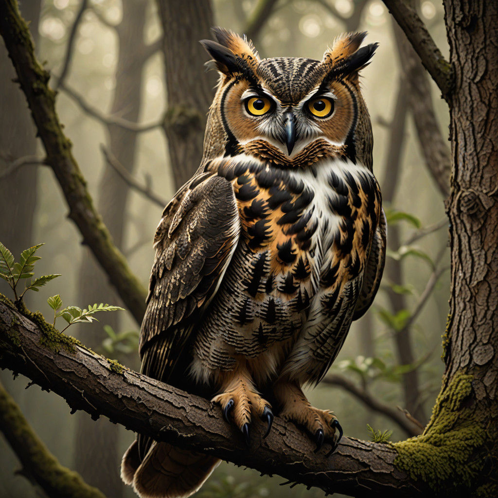 Majestic Great Horned Owl Soars in Epic Cinematic Style