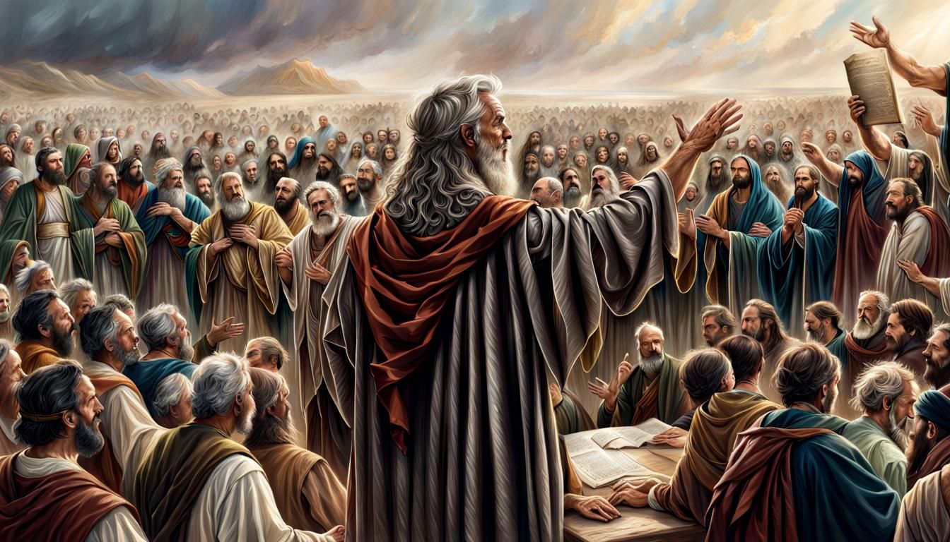 Prophet Isaiah Preaching in Hyperrealistic Digital Art