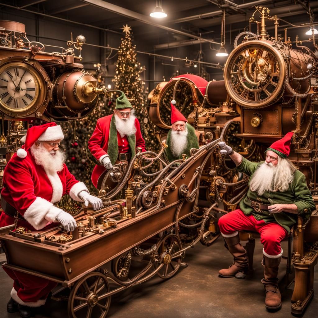 Santa's Steampunk Workshop: Elves and Reindeer