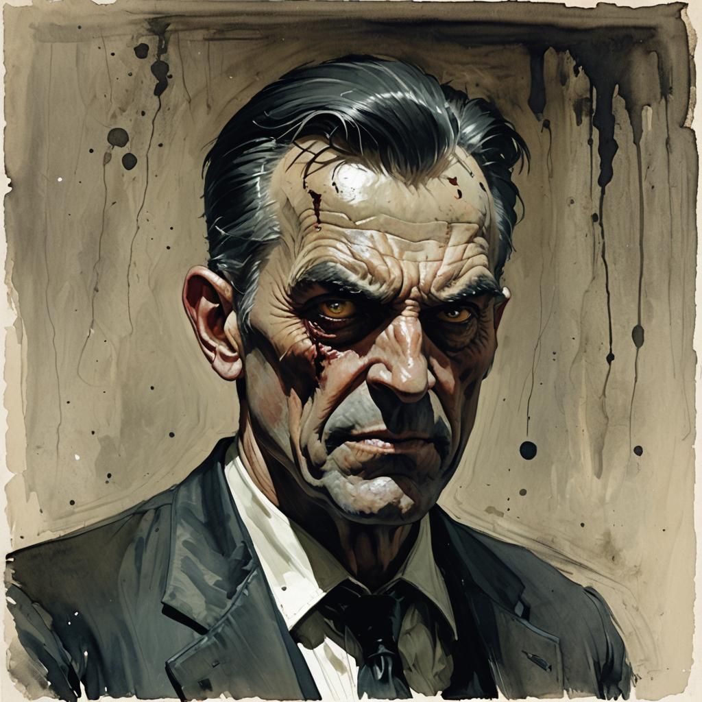 Sinister Frank Drebin Portrait