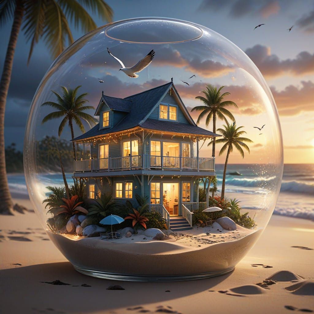 Surreal Summer Oasis in a Glass World