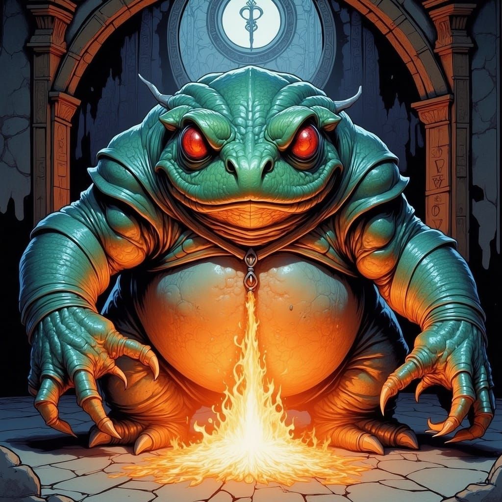Fiery Toad Demon in Flame Temple