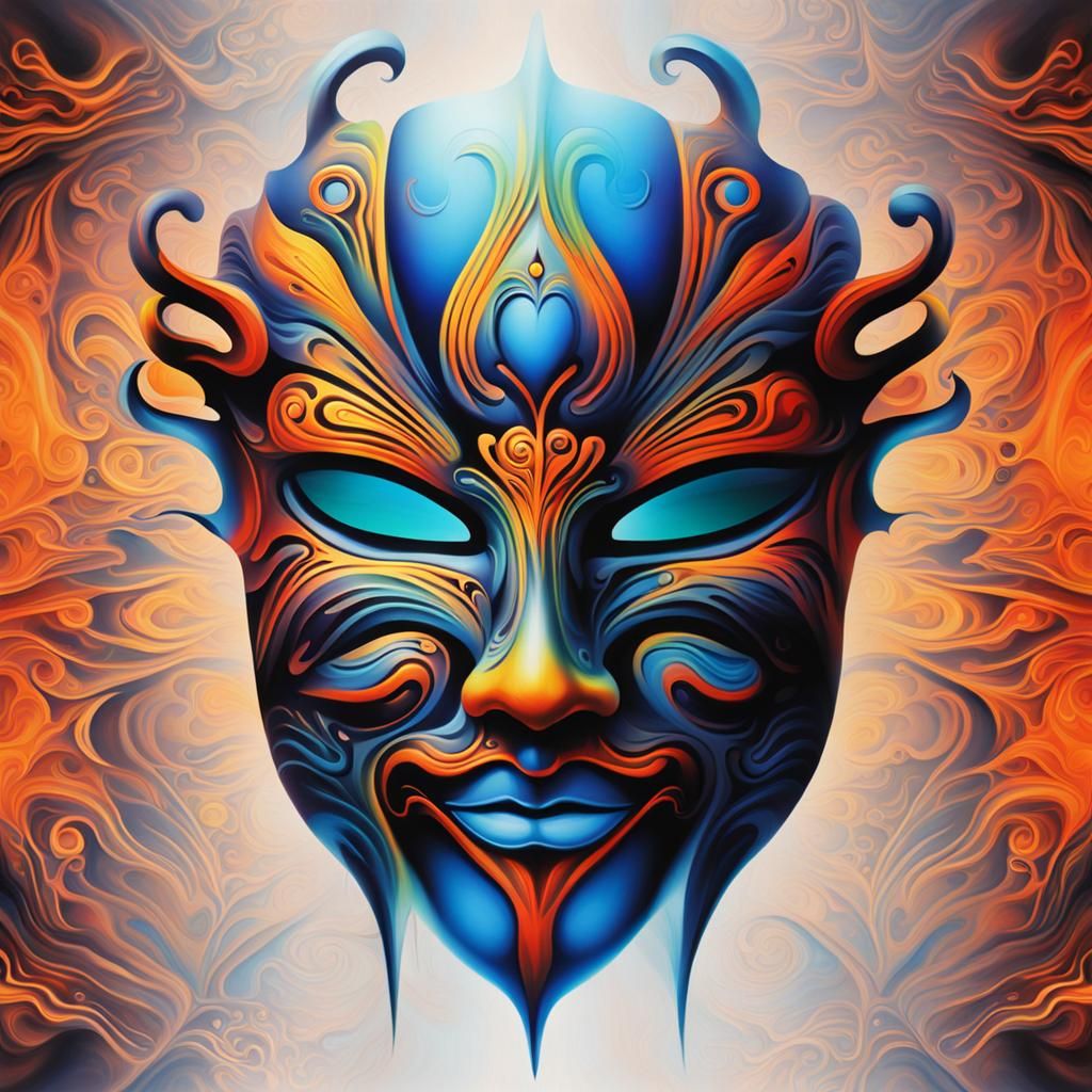 Abstract Thermal Airbrush Art Mask