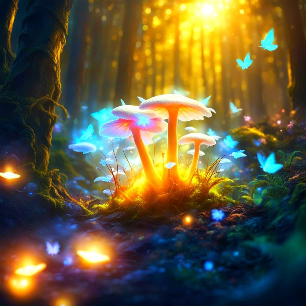 Fantastical Fairy Mushrooms in Detailed Matte Painting