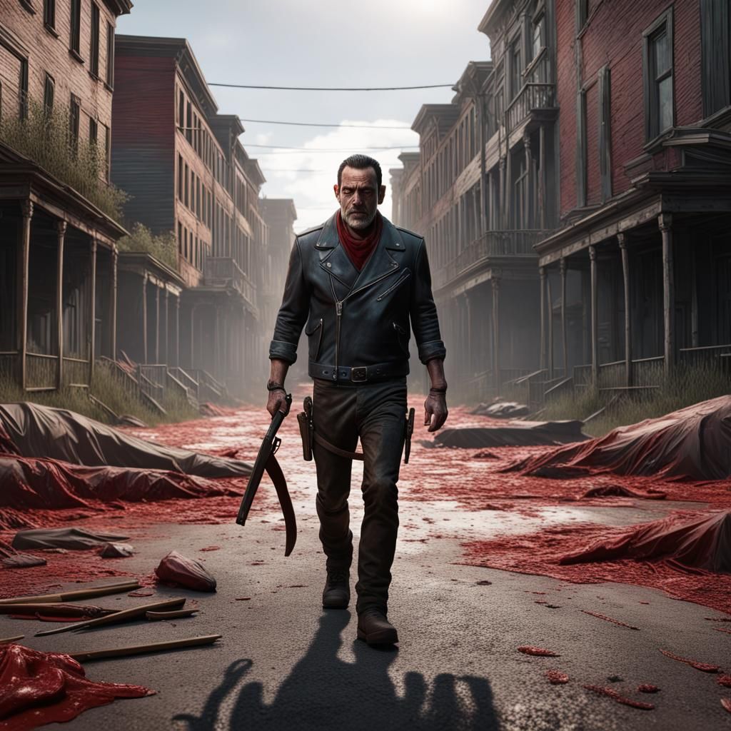 Negan Walking Dead: Detailed Matte Painting