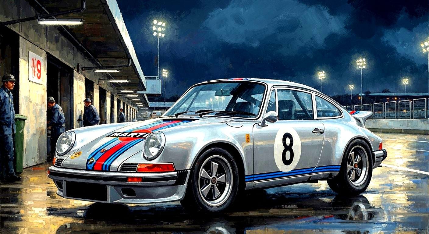 1973 Martini Porsche 911 RSR at Nürburgring in Impasto Style