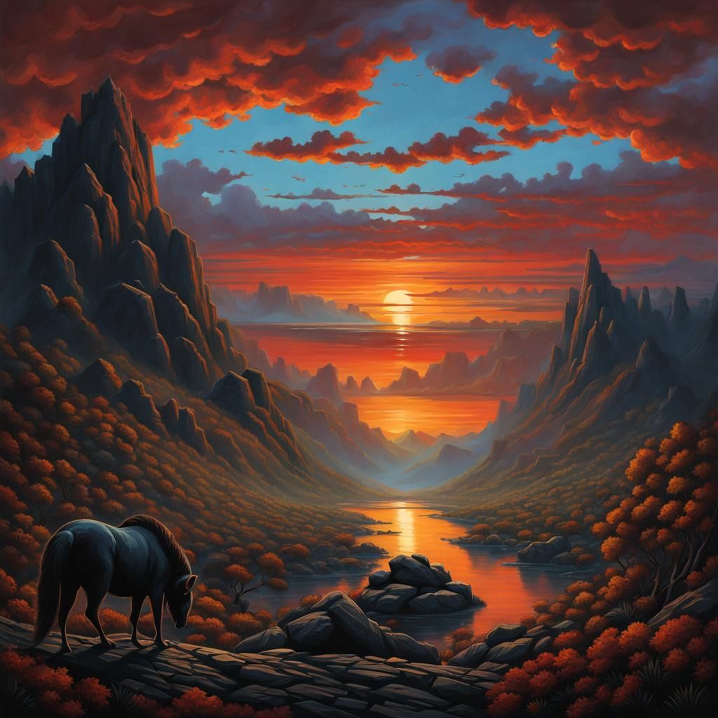 Solitary Figure in Desolate Landscape