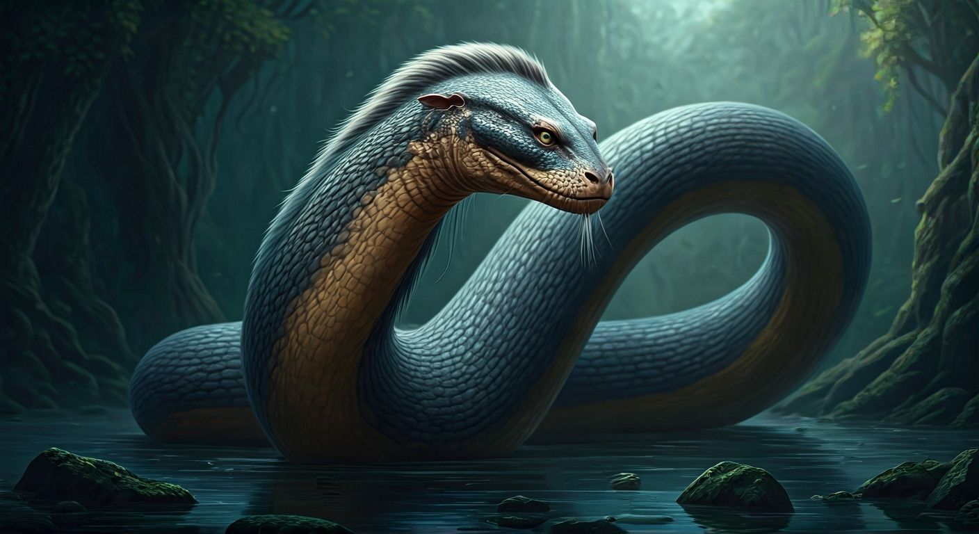 Hybrid Fantasy Creature with Otter Head and Tiger Legs