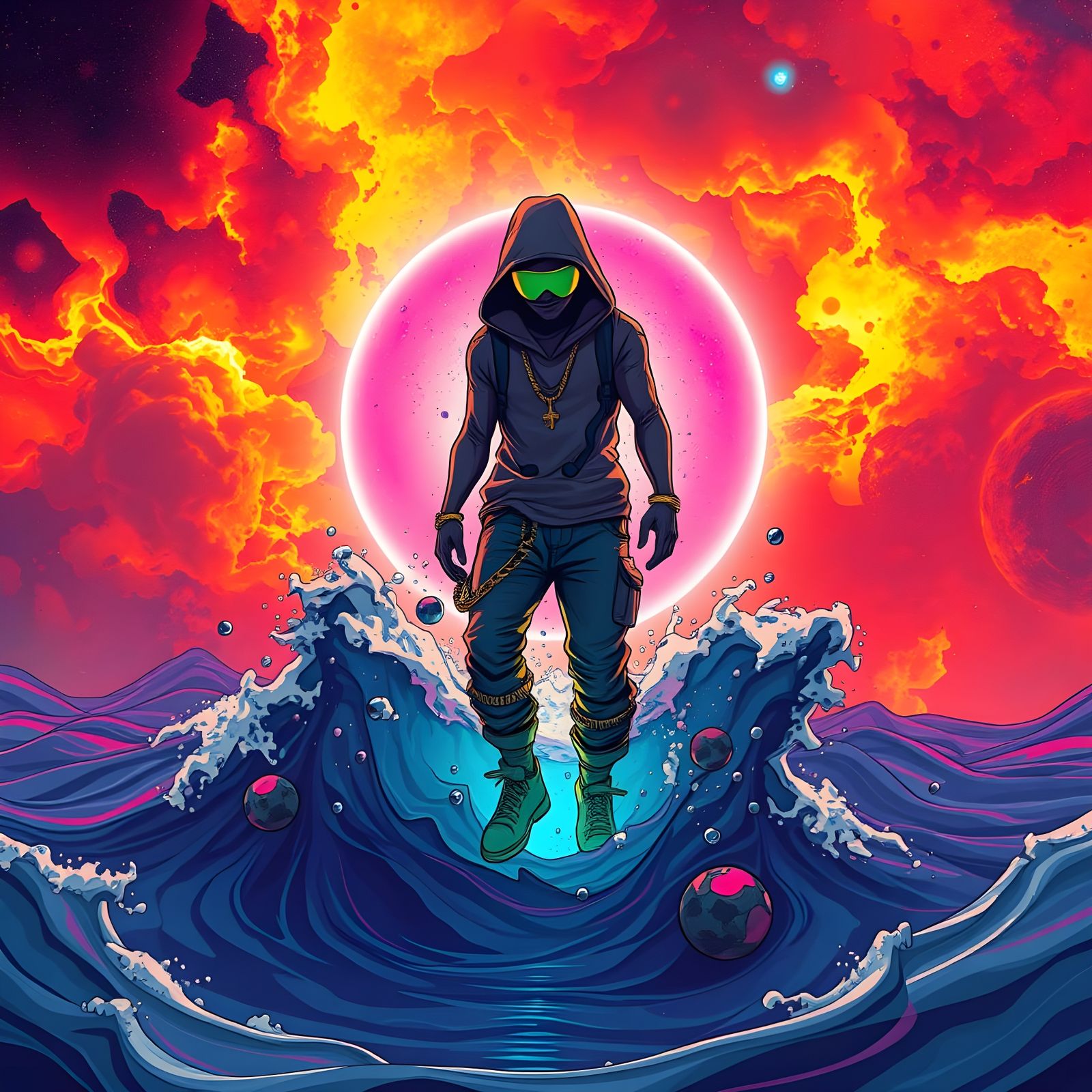 Hip Hop Personified in Fire Nebula Portal