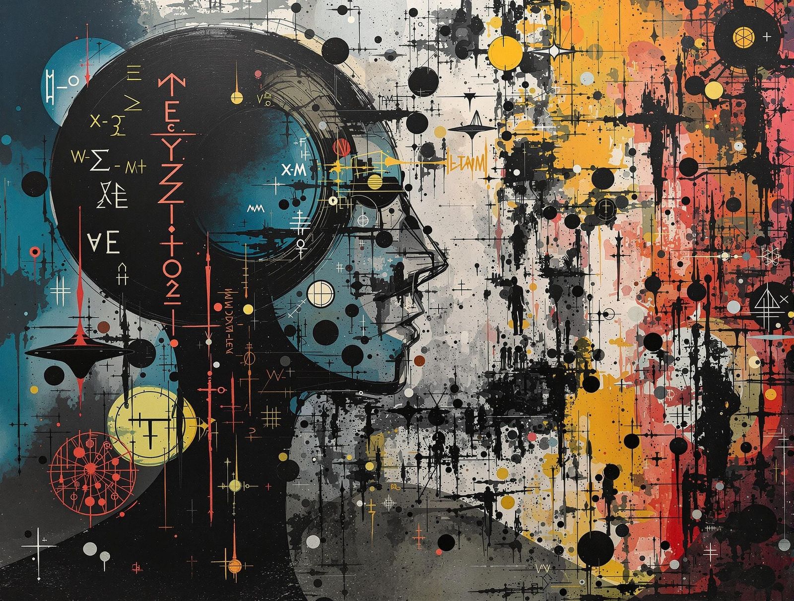 Abstract Expressionist Image of Early Culture