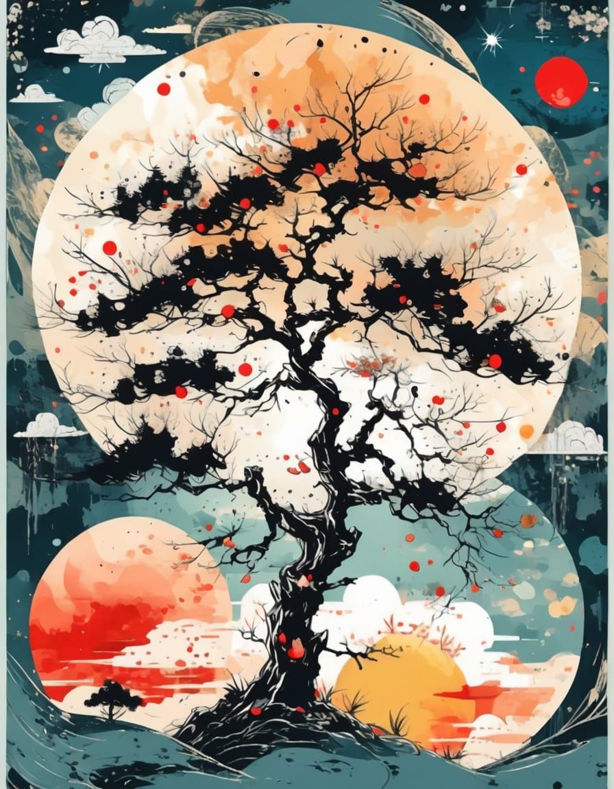 Old Tree in Style of Hieronymus Bosch