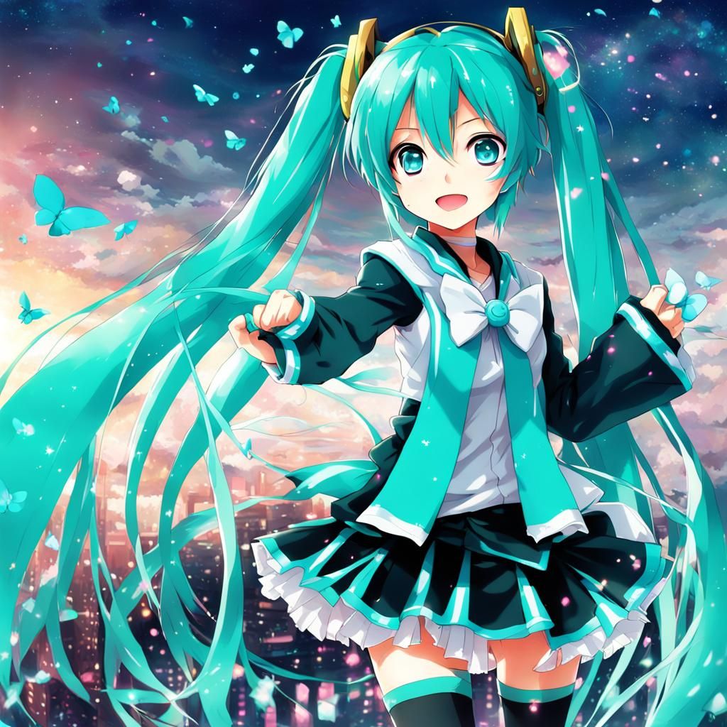 Hatsune Miku in Anime Key Visual Style