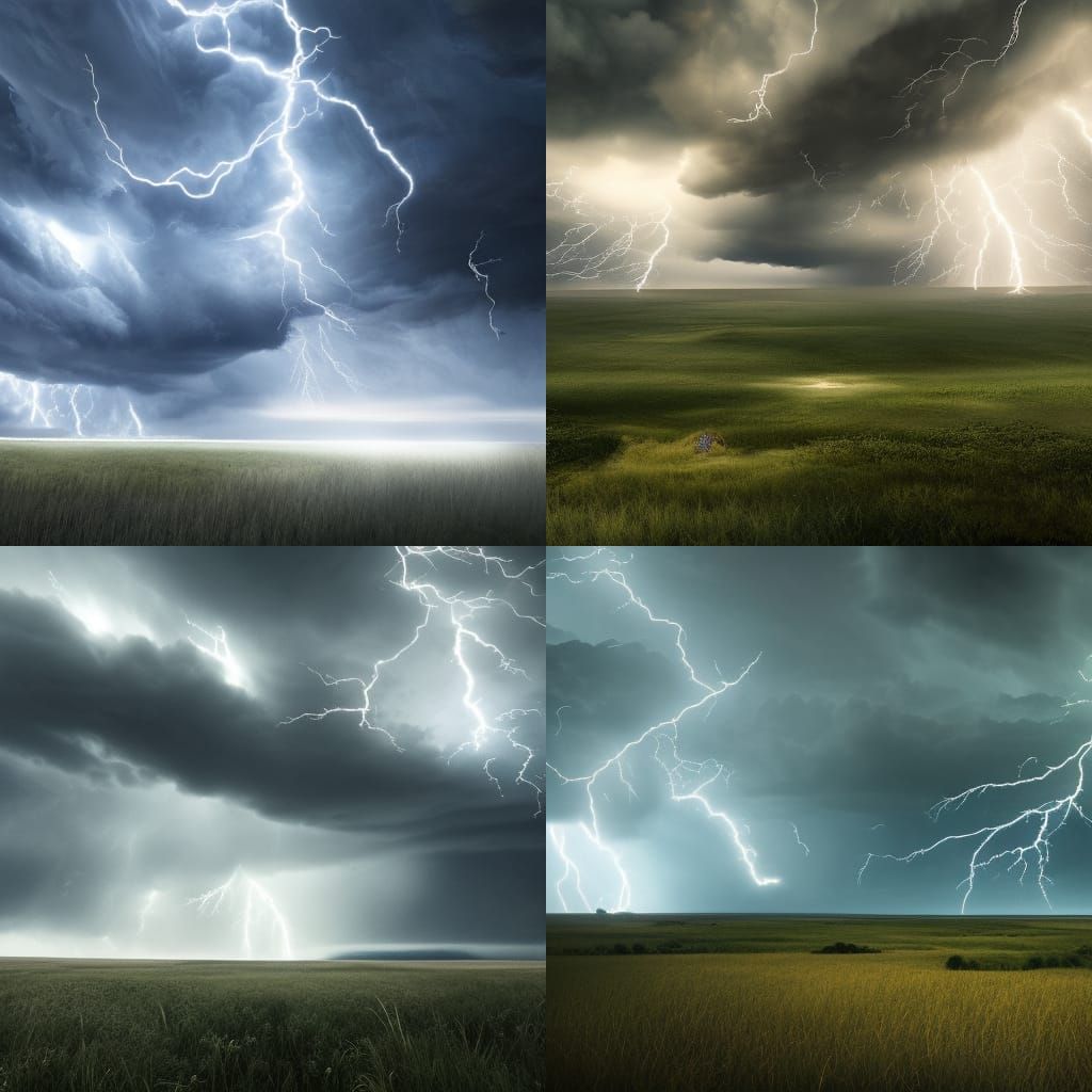Prairie Lightning Storm in Photorealistic Detail