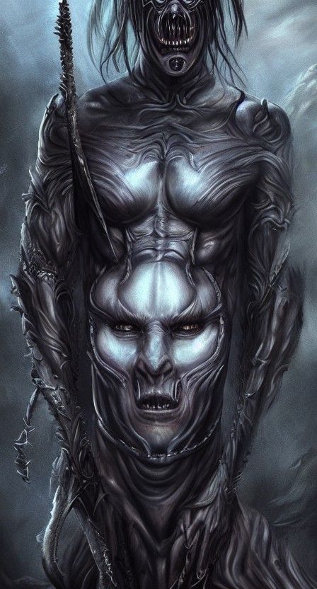 Eldritch Midnight Clan Warrior: Surreal Fantasy Art