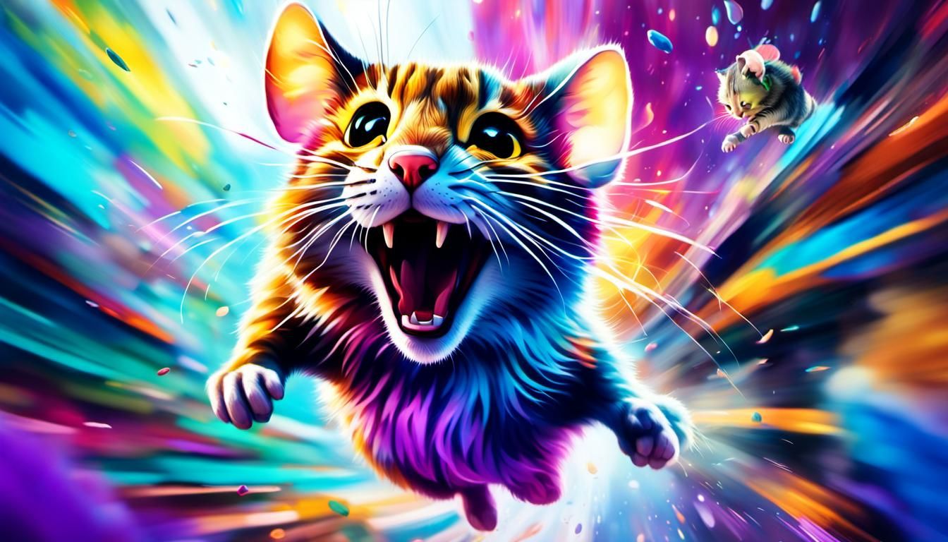 Mouse Leaping into Time Warp: Hyperrealistic Splash Art