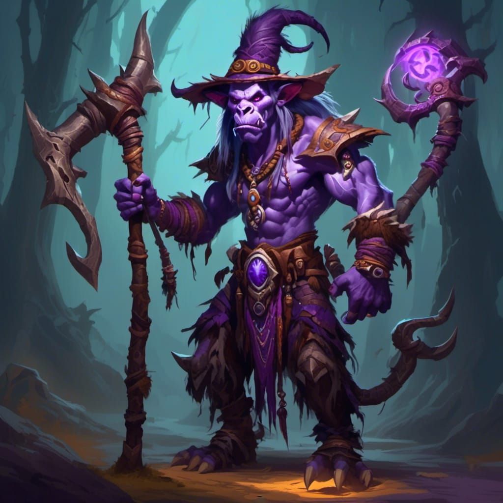 WoW Troll Witch Doctor with Long Tusks