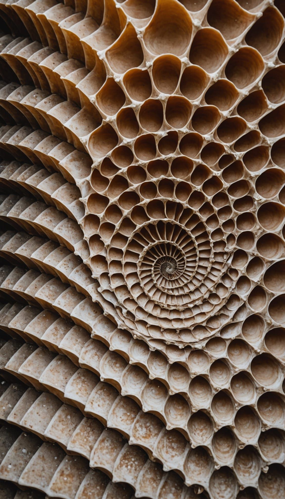 Biophilic Seashell Staircase Geometric Pattern