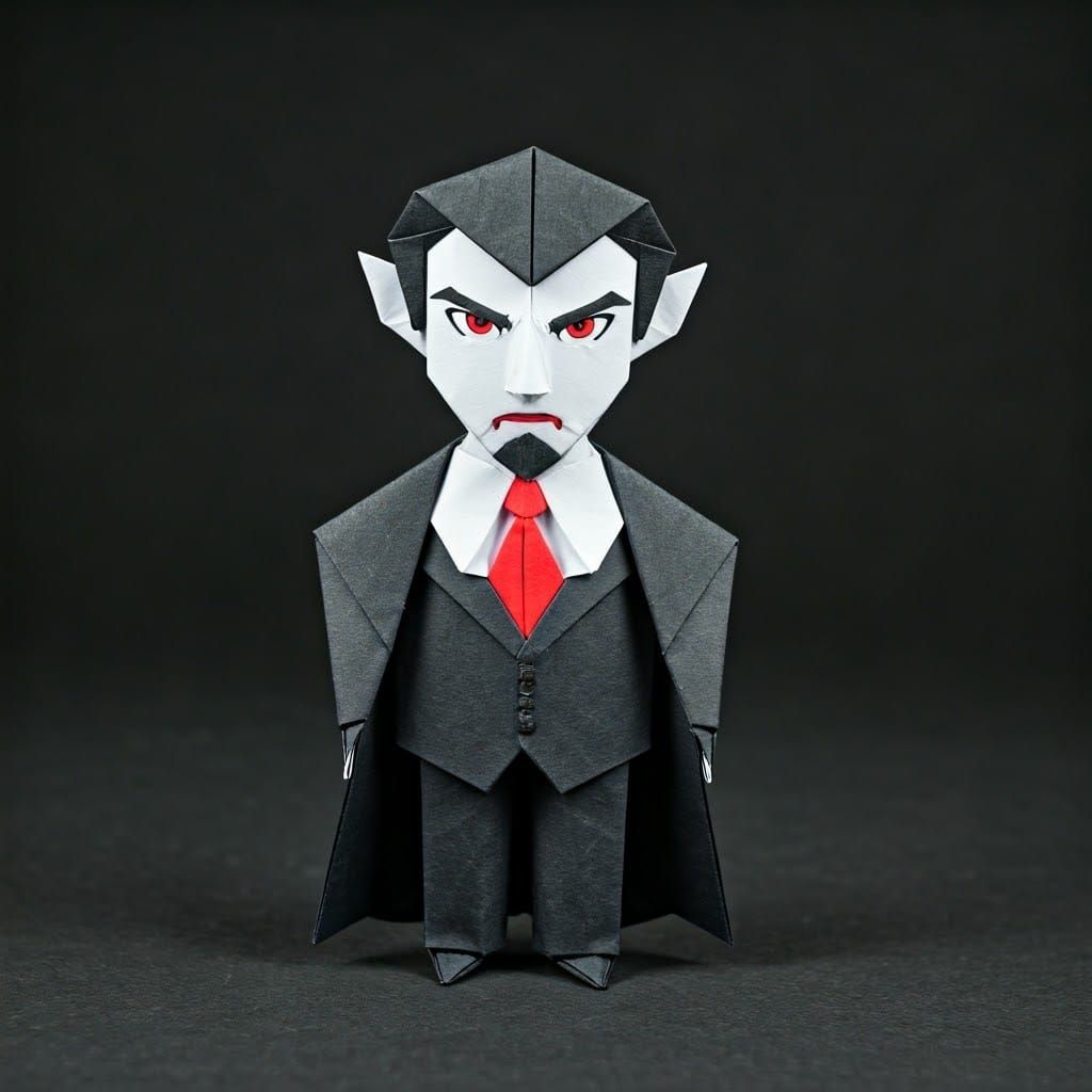 Intricate Origami Vampire Art
