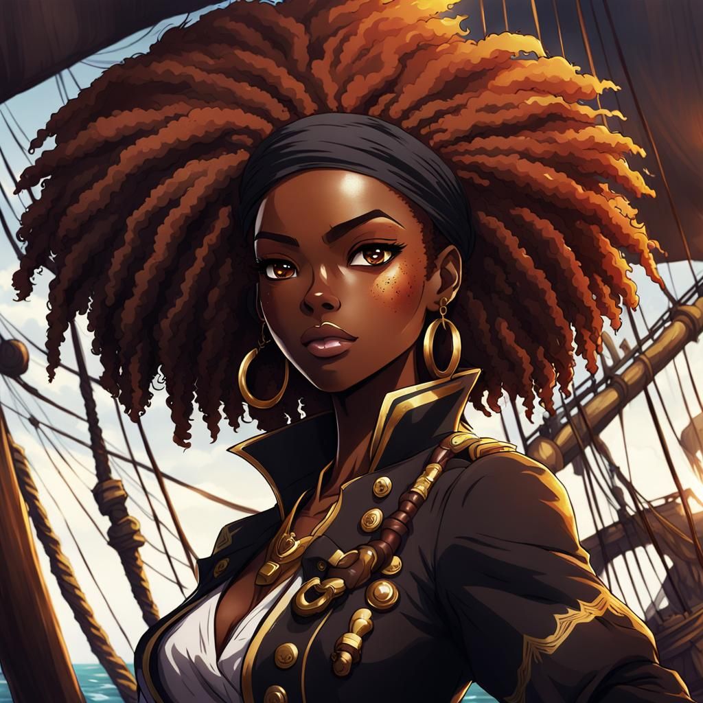 Anime Style Pirate Captain with Ginger Hair
