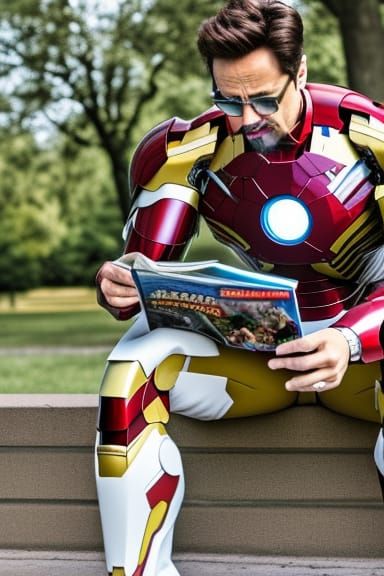 Iron Man's Day Off: Reading Comics in the Park