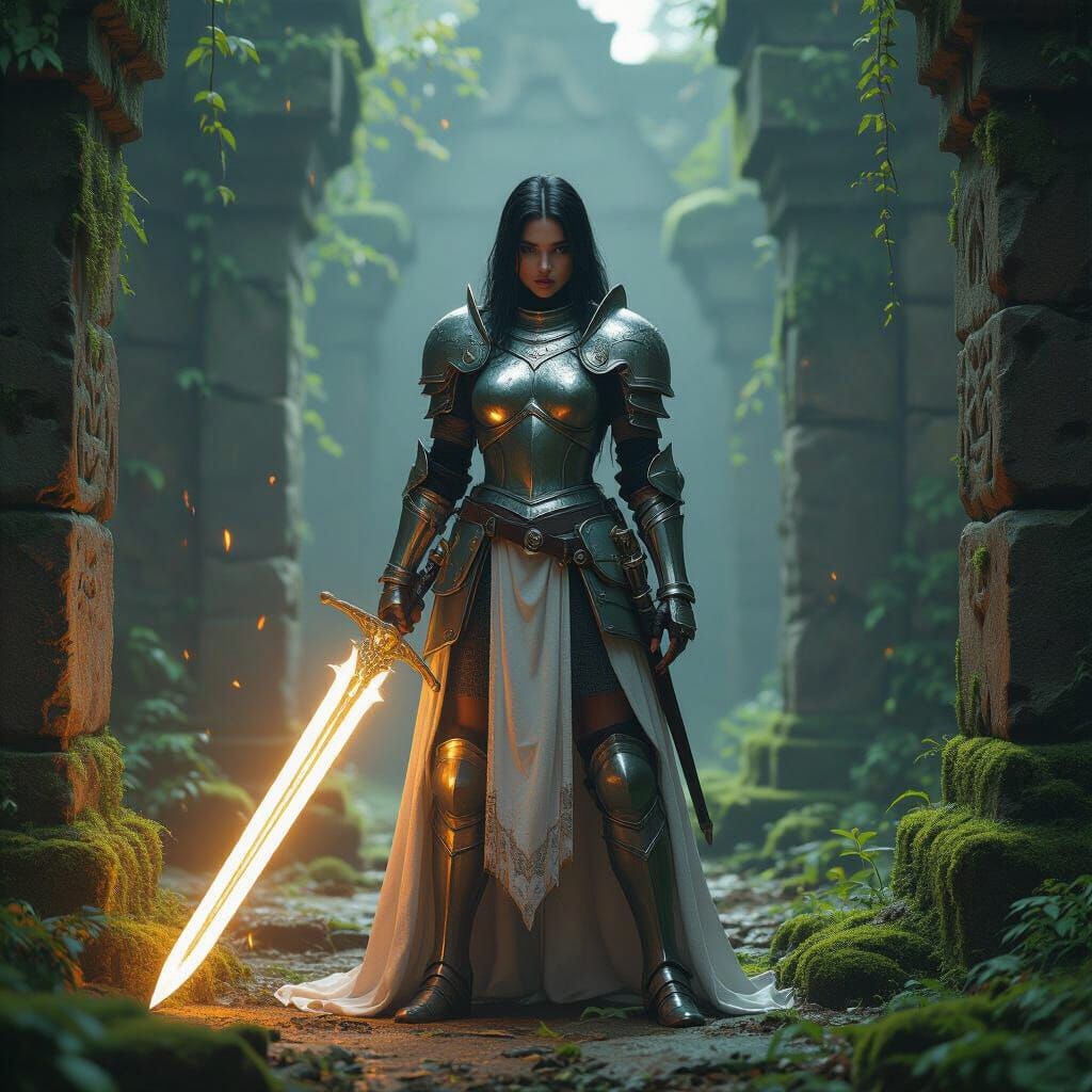 Demi-Human Knight Guarding Forgotten Temple