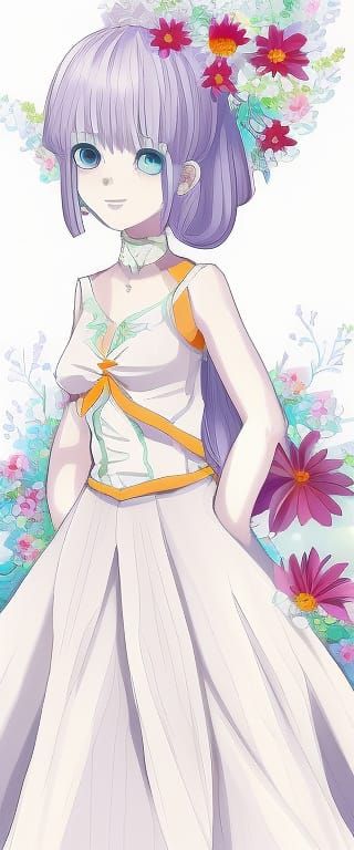 Anime Girl in Mystical Garden Character Design