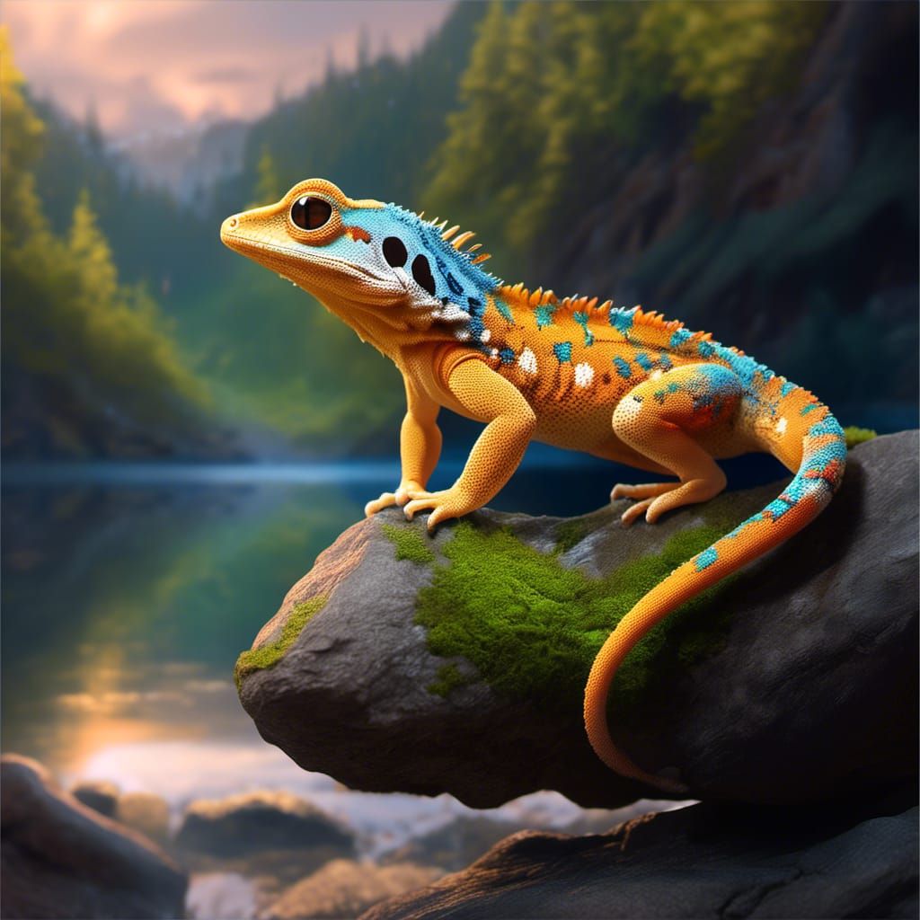 Gecko White Walker Hybrid in Hyperrealistic Style