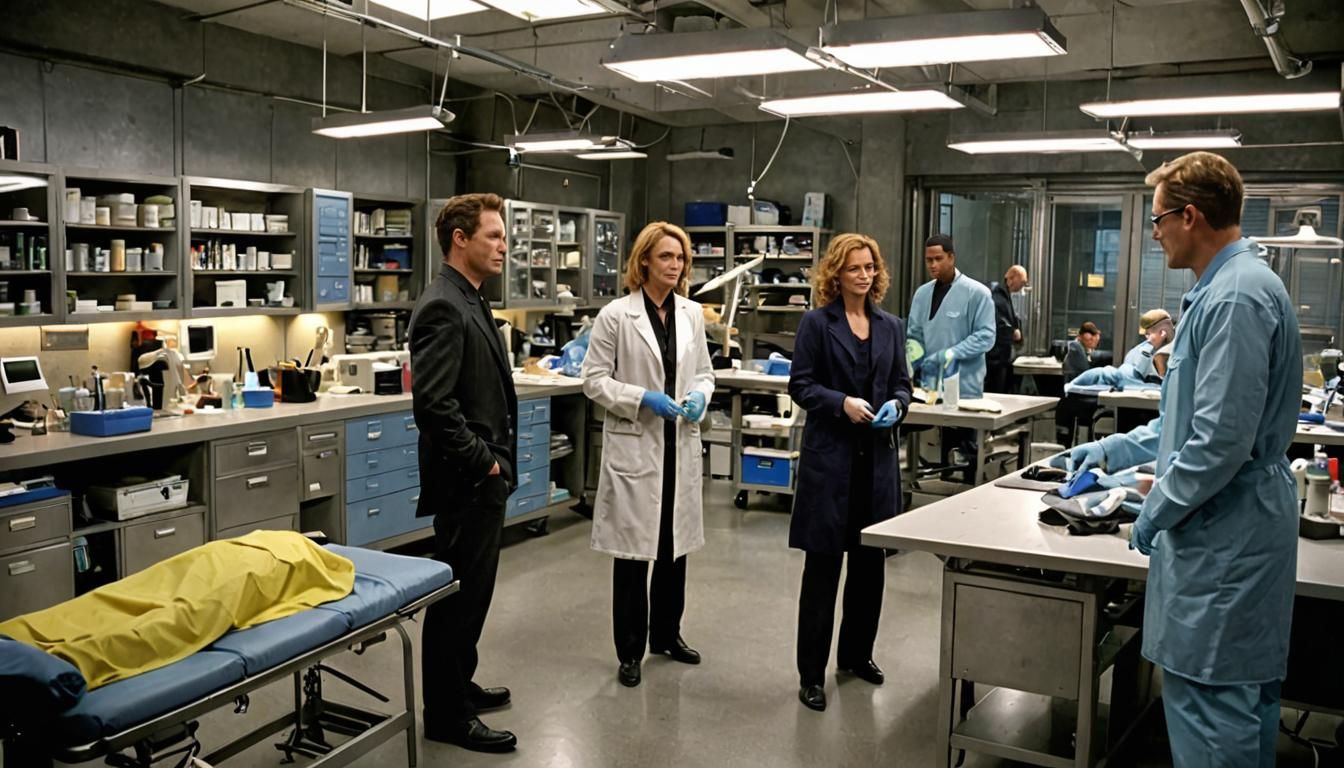 Stylized CSI New York Crime Lab Scene