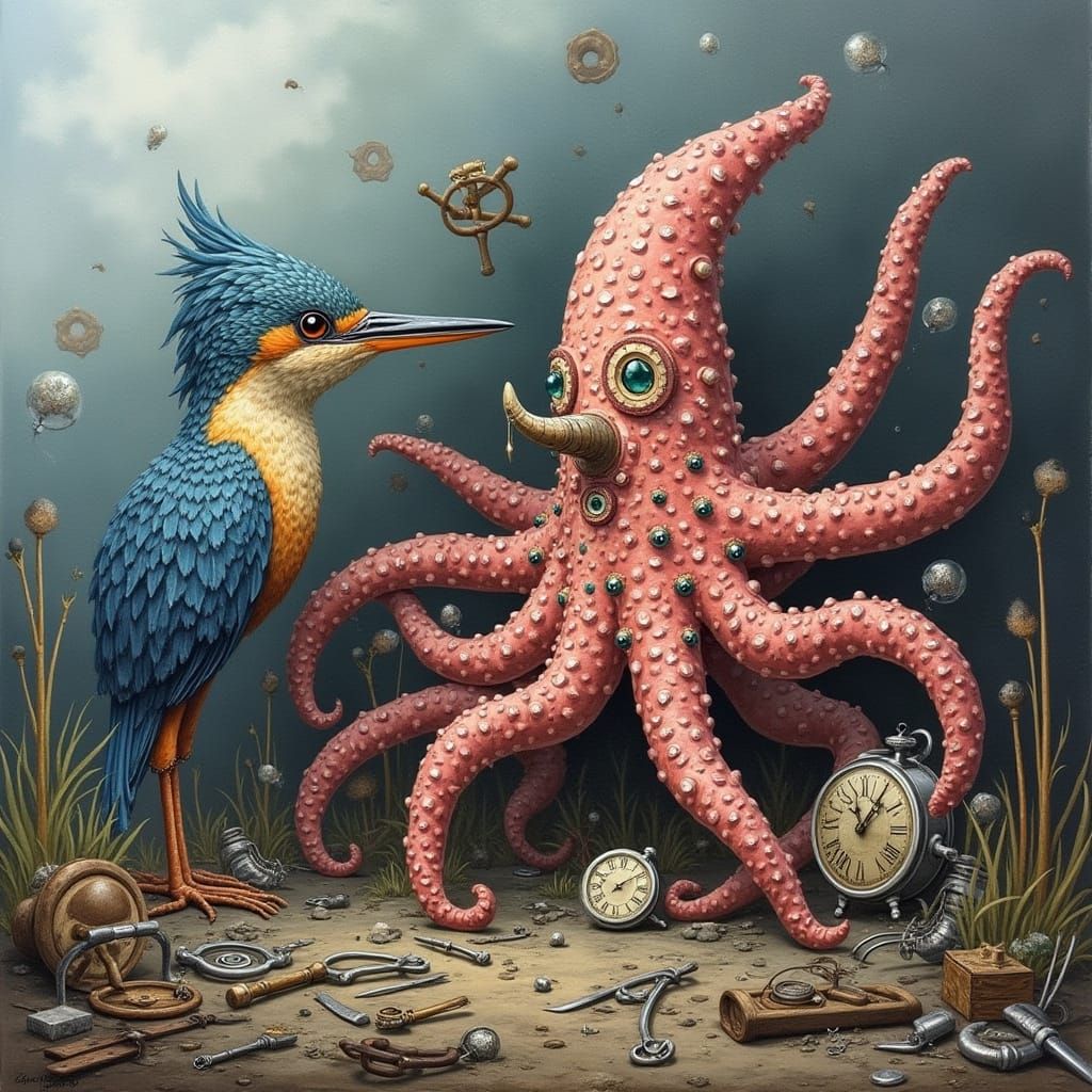 Steampunk Seastar Leaning on Kingfisher