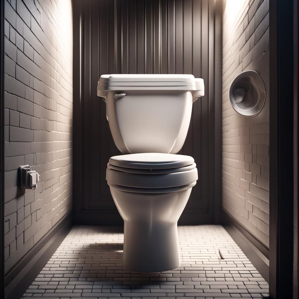 Toilet Character in 3D Game Cinematic Style