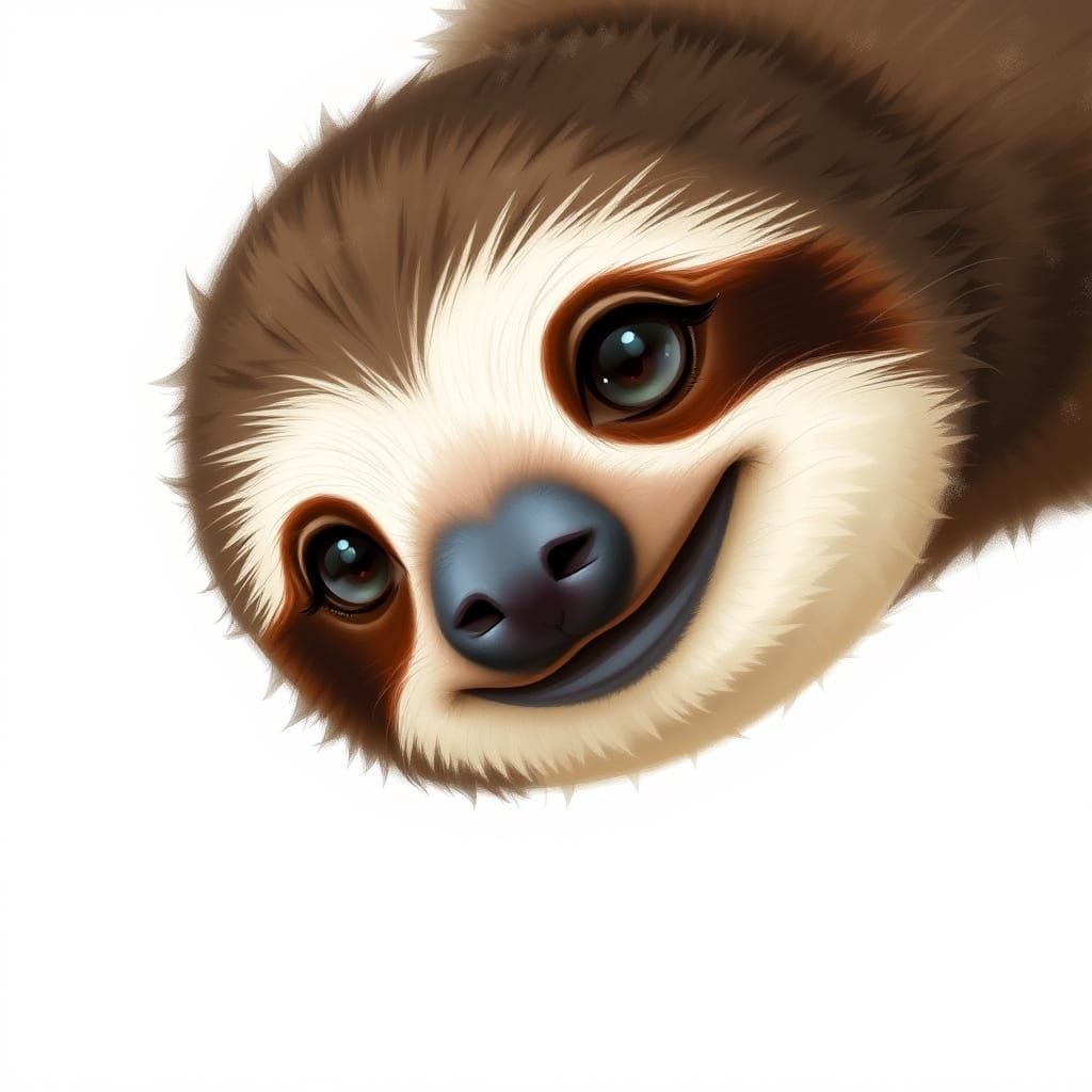 Adorable Baby Sloth Portrait with Gentle Expression
