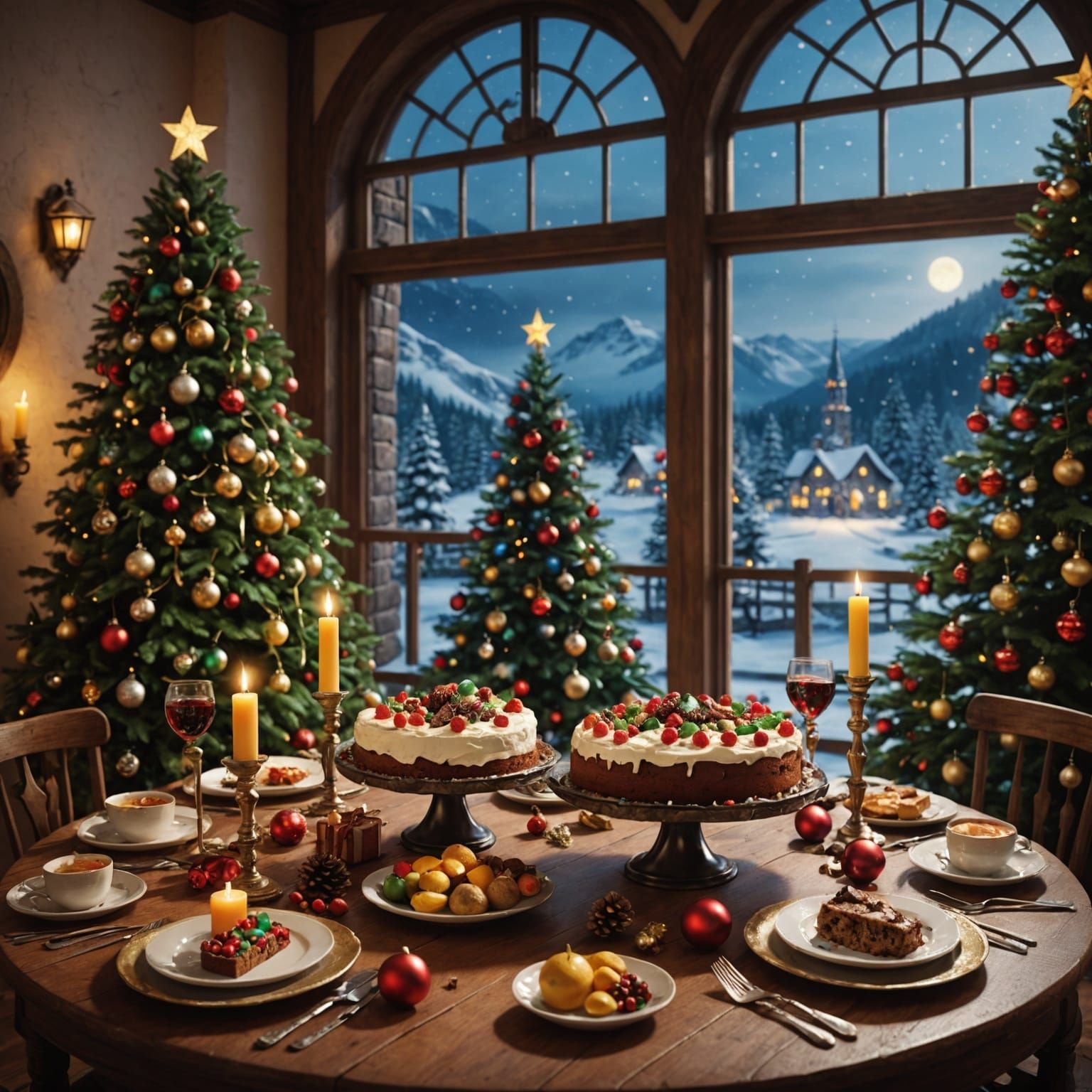 Wonderful Christmas Table Setting in Fantastical Winter Wond...