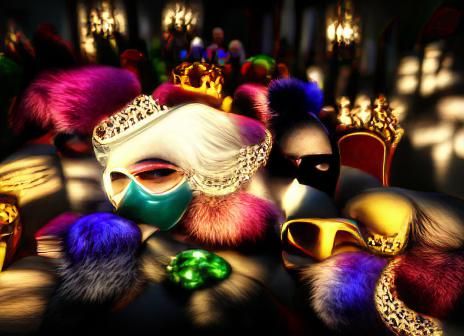 Vibrant 3D Mob Queen in Masquerade