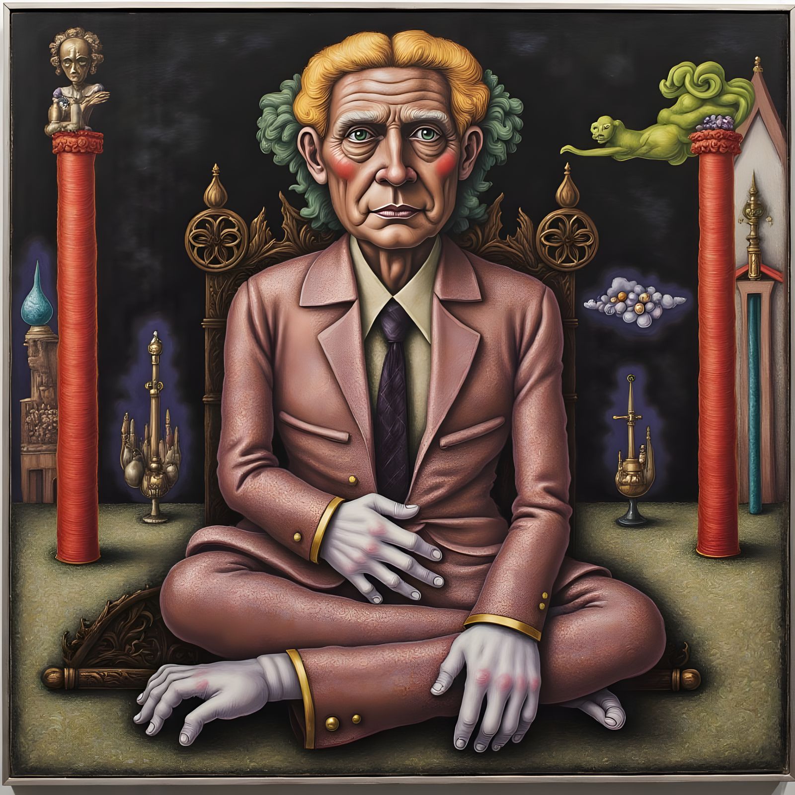 Vibrant Millipede in Distressed, Expressionist Style