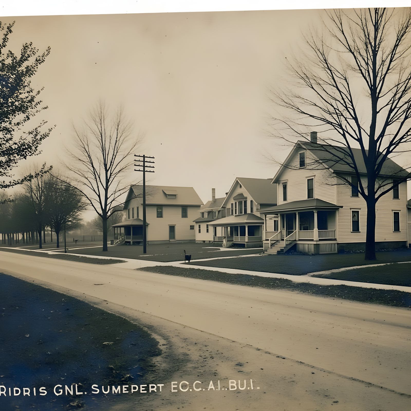 Vintage Photograph of 1907 Suburban Development
