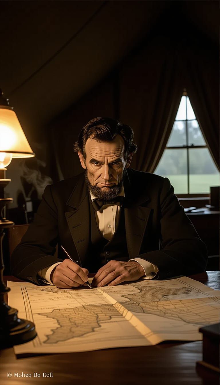 Abraham Lincoln in Command Tent, Civil War Era