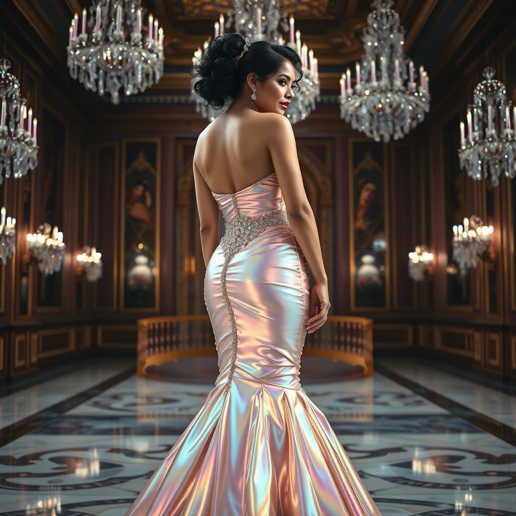 Ethereal Ballroom Beauty in Iridescent Gown