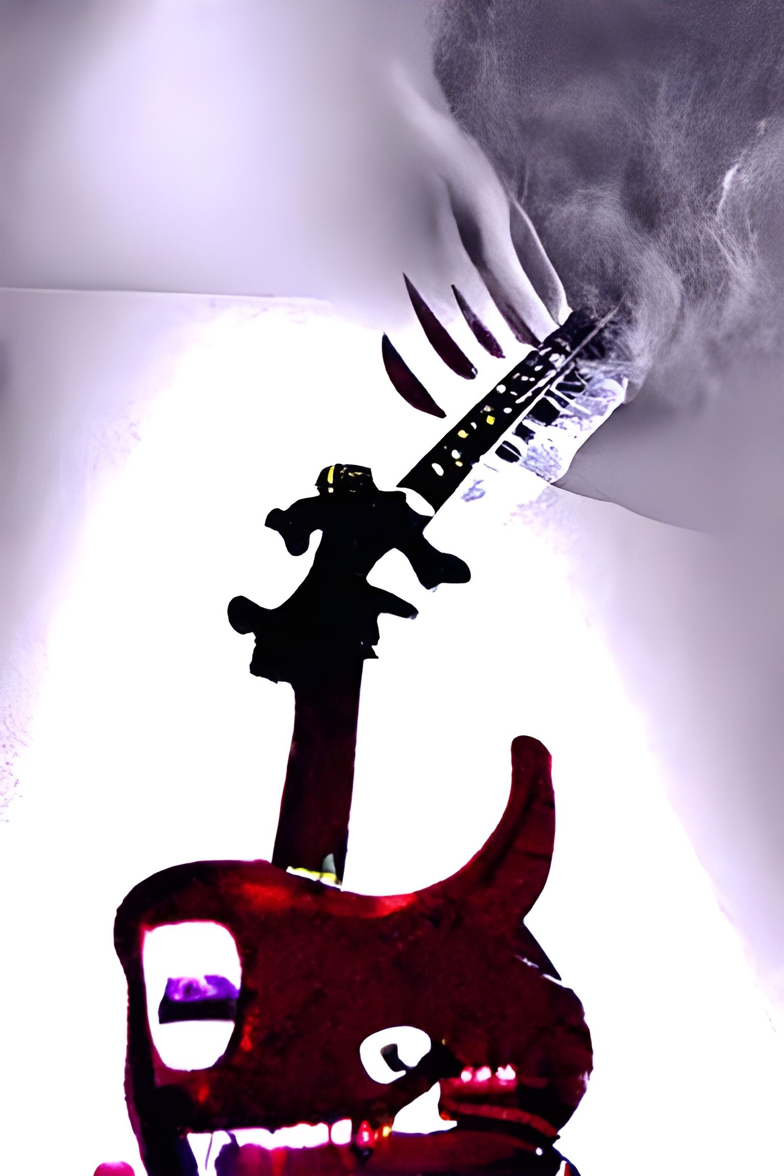 Moloch Plays Guitar with Knife Photo Illustration