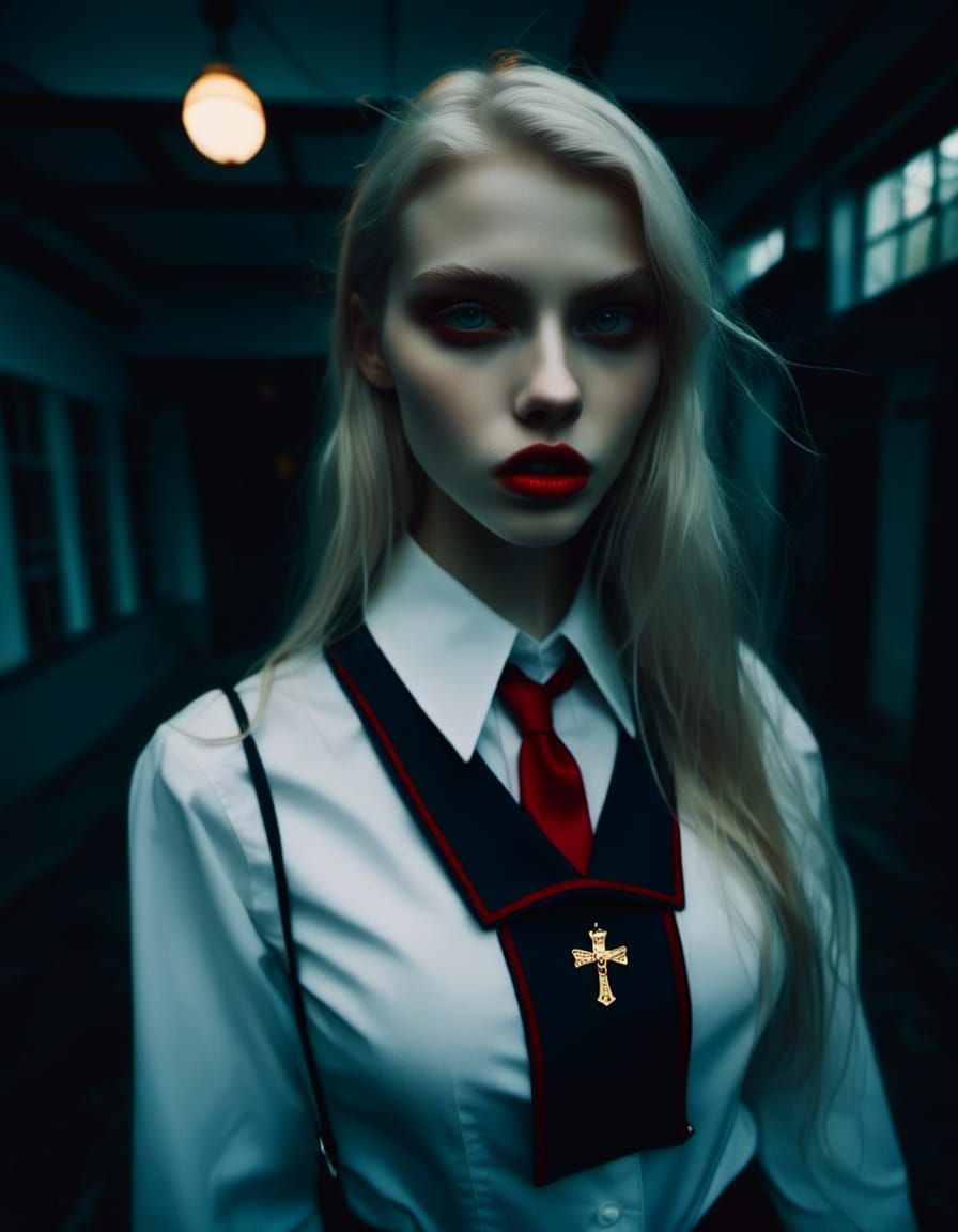 vampire girl in school uniform