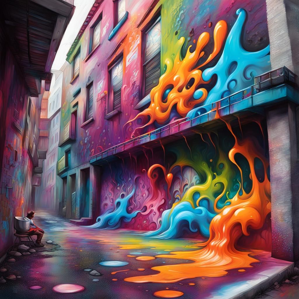 Dream Realm in Graffiti Splash Art Style