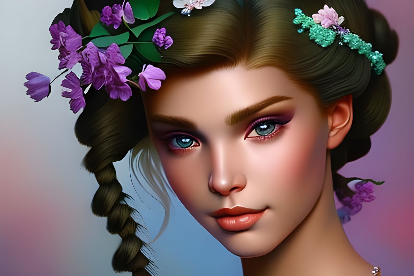 Gorgeous Woman With A Crown Of Flowers --V2.1--*MASTERsubject-Sb*