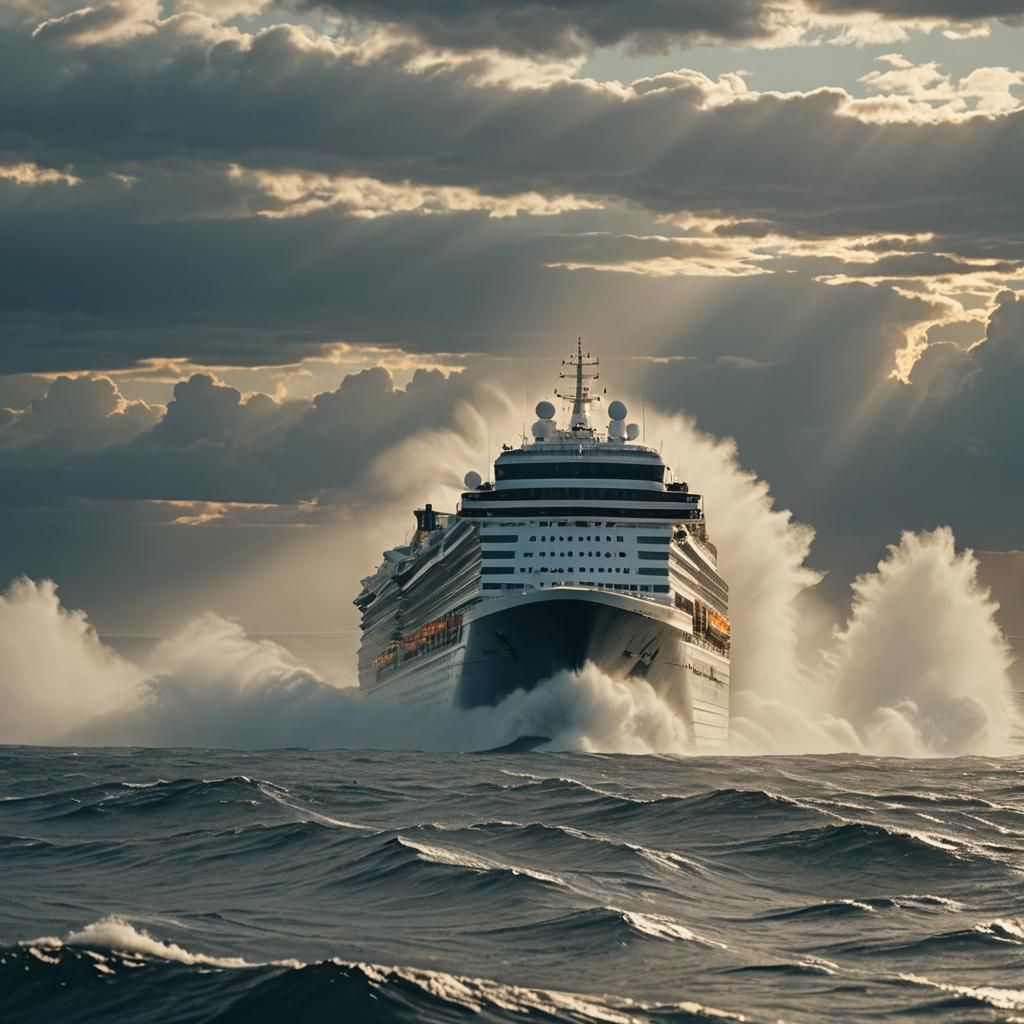 (A close shot of Super Cruise Liner in the Ocean: 1.2x).