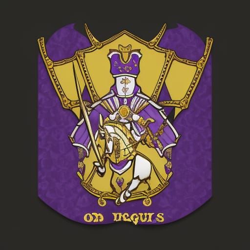 Knight in Royal Purple and Gold Armor