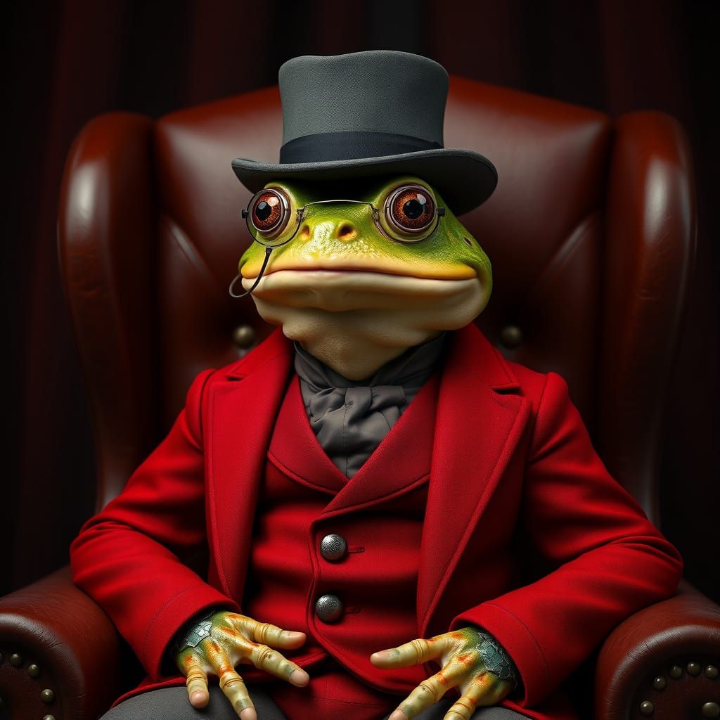 Dignified Gentleman Toad in Velvet Opulence