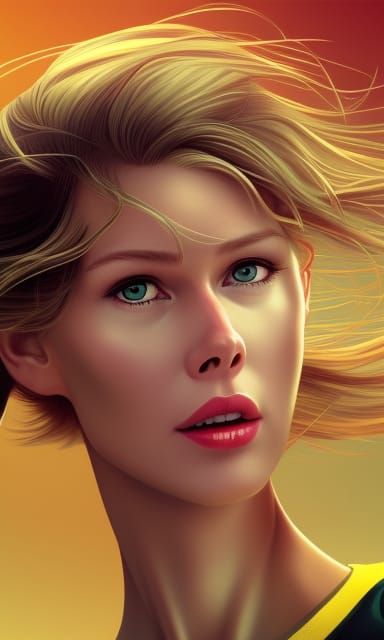Runner Portrait in Manga Style with Bright Colors