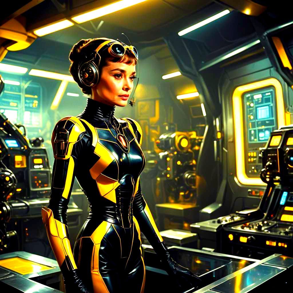 Audrey Hepburn as Wasp in Cinematic Film Still